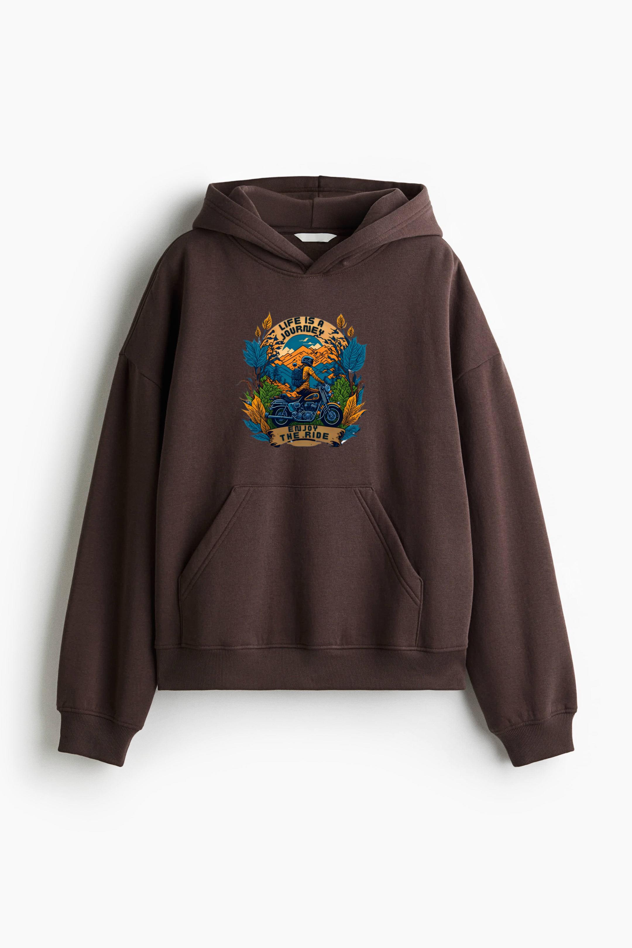 Adventurer Motorbike Confident Graphic Oversized Fit Printed Hoodie