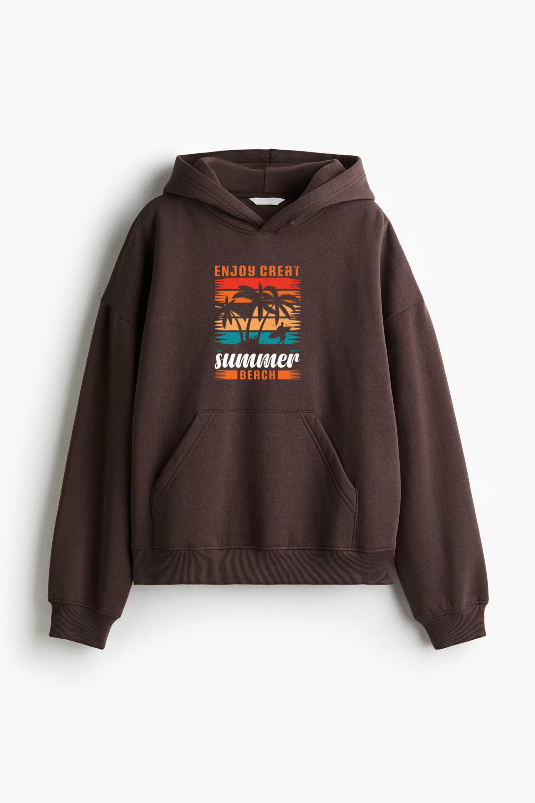 Adventurer Motorbike Joyful Graphic Oversized Fit Printed Hoodie