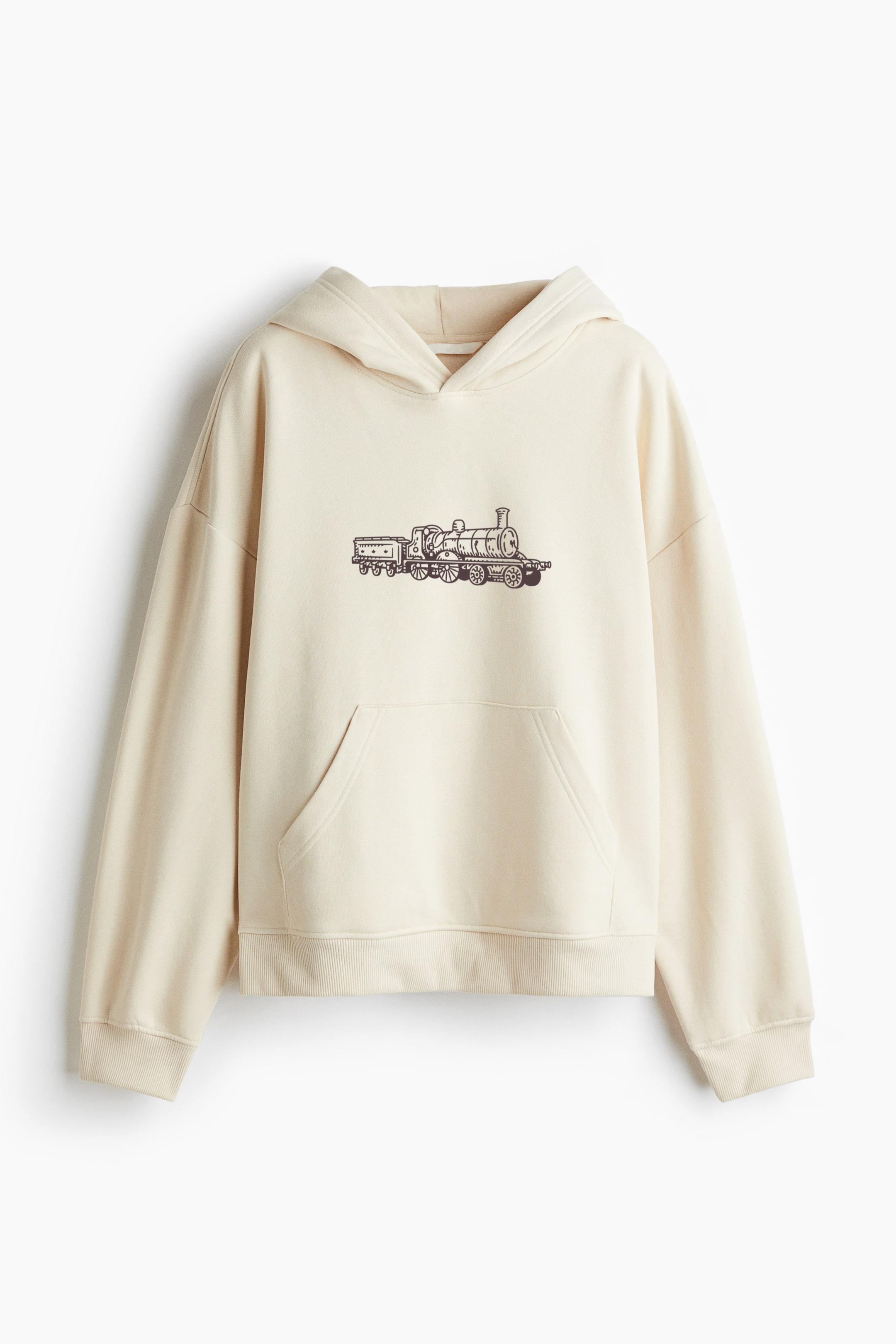 Beginning Of The Twentieth Century Train Oversized Fit Printed Hoodie - Image 4