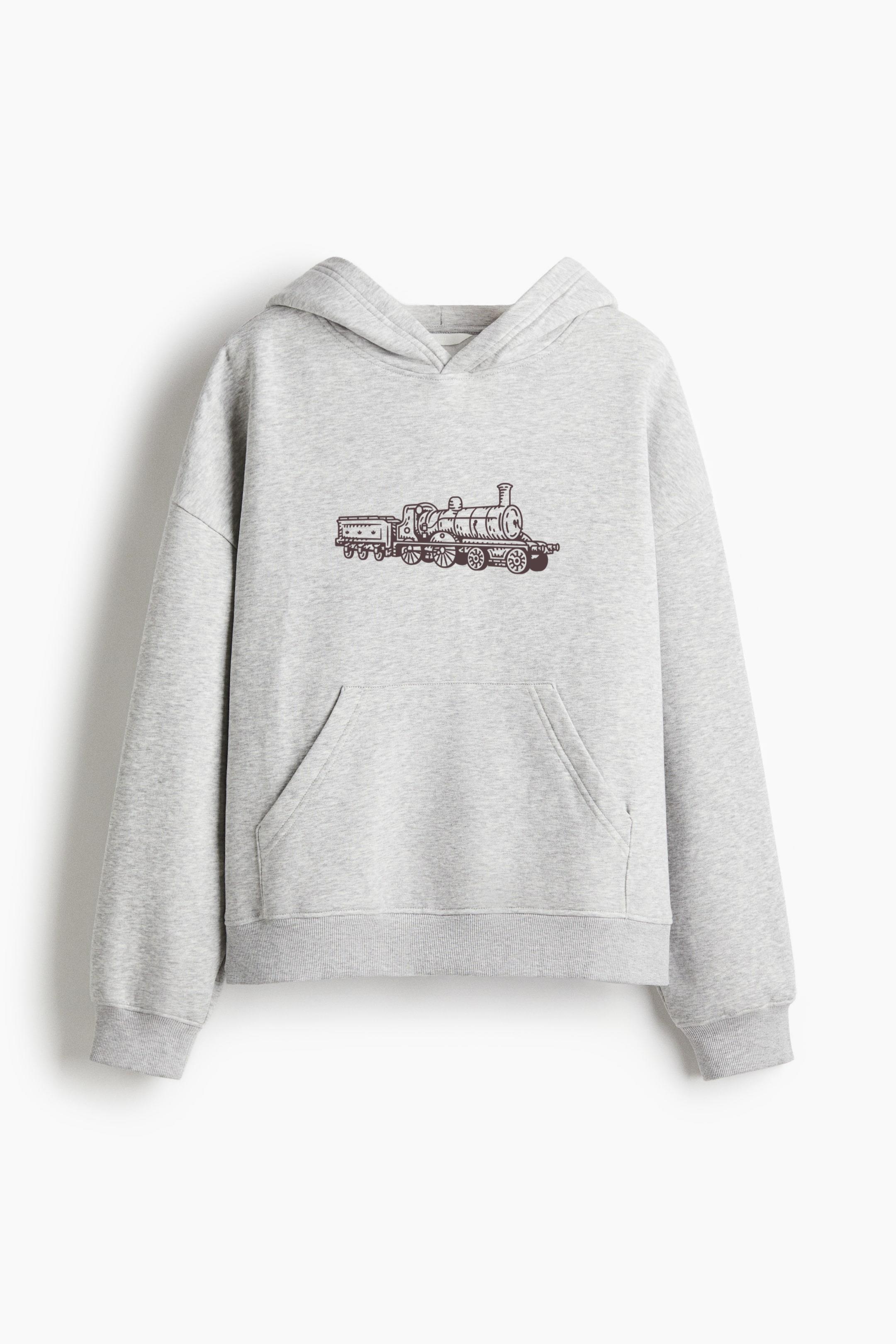 Beginning Of The Twentieth Century Train Oversized Fit Printed Hoodie - Image 3