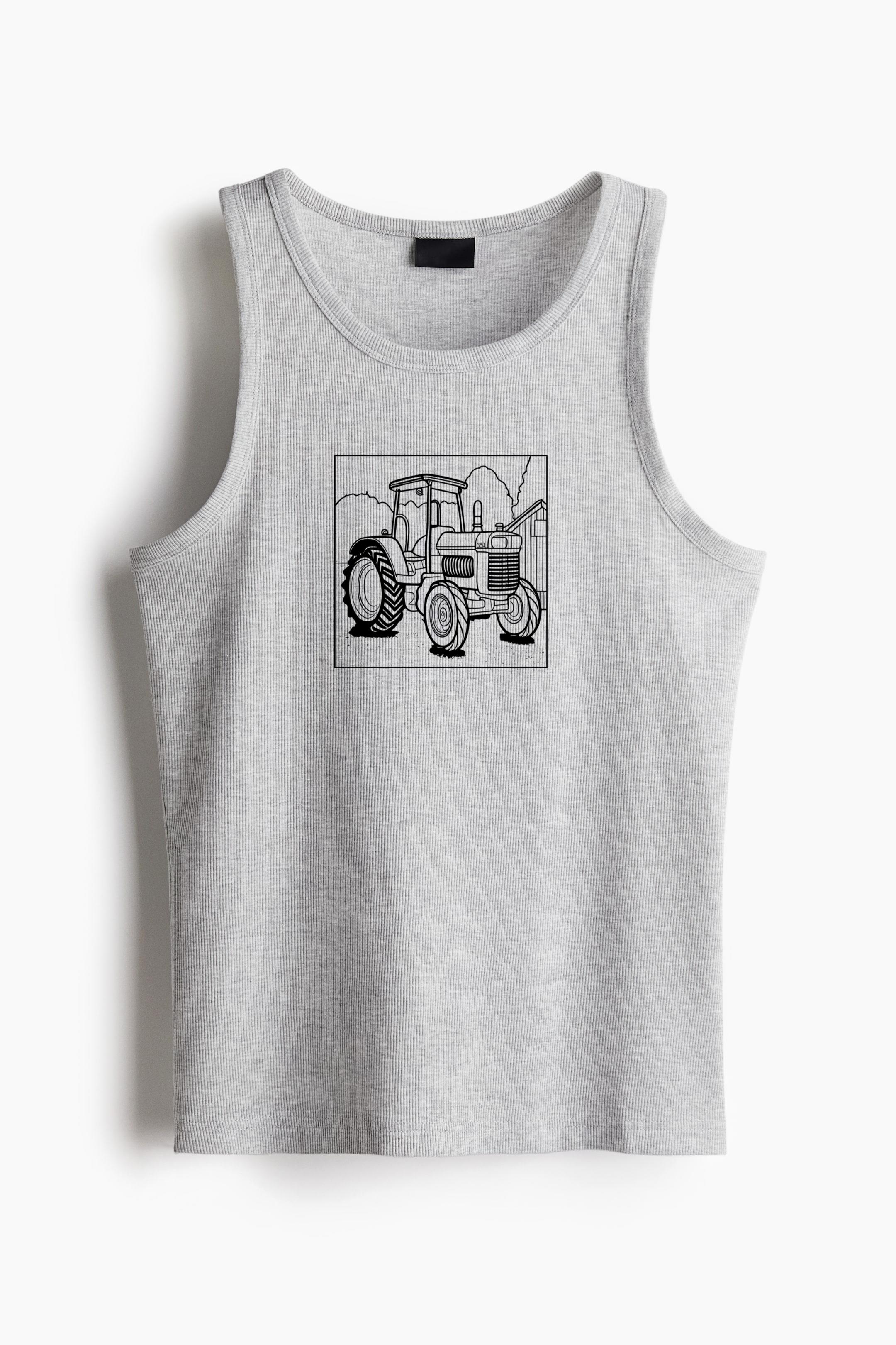 Detailed Tractor Illustration For Coloring Classic Unisex Tank Top