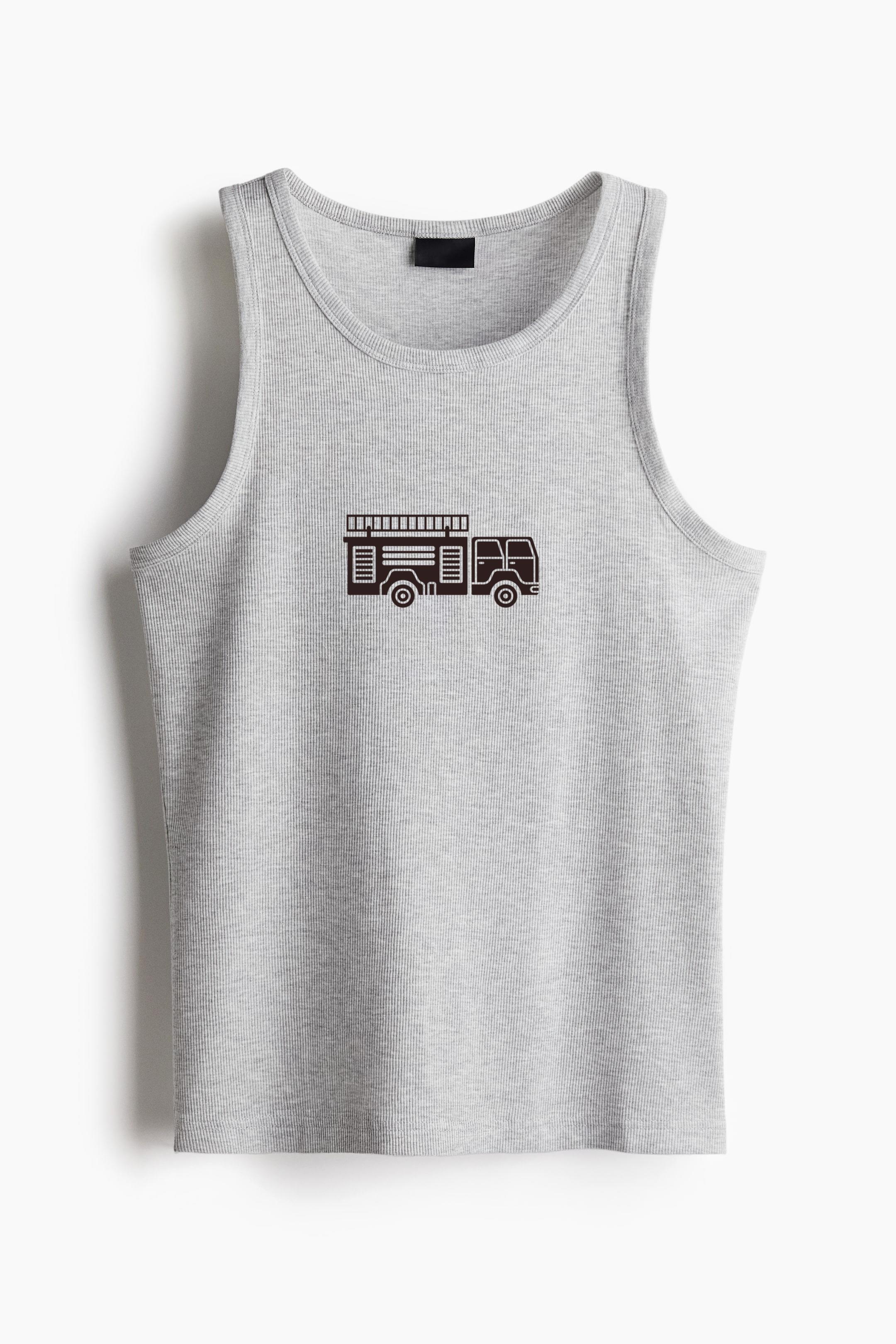 Fire Engine Flat Silhouette Classic Unisex Tank Top