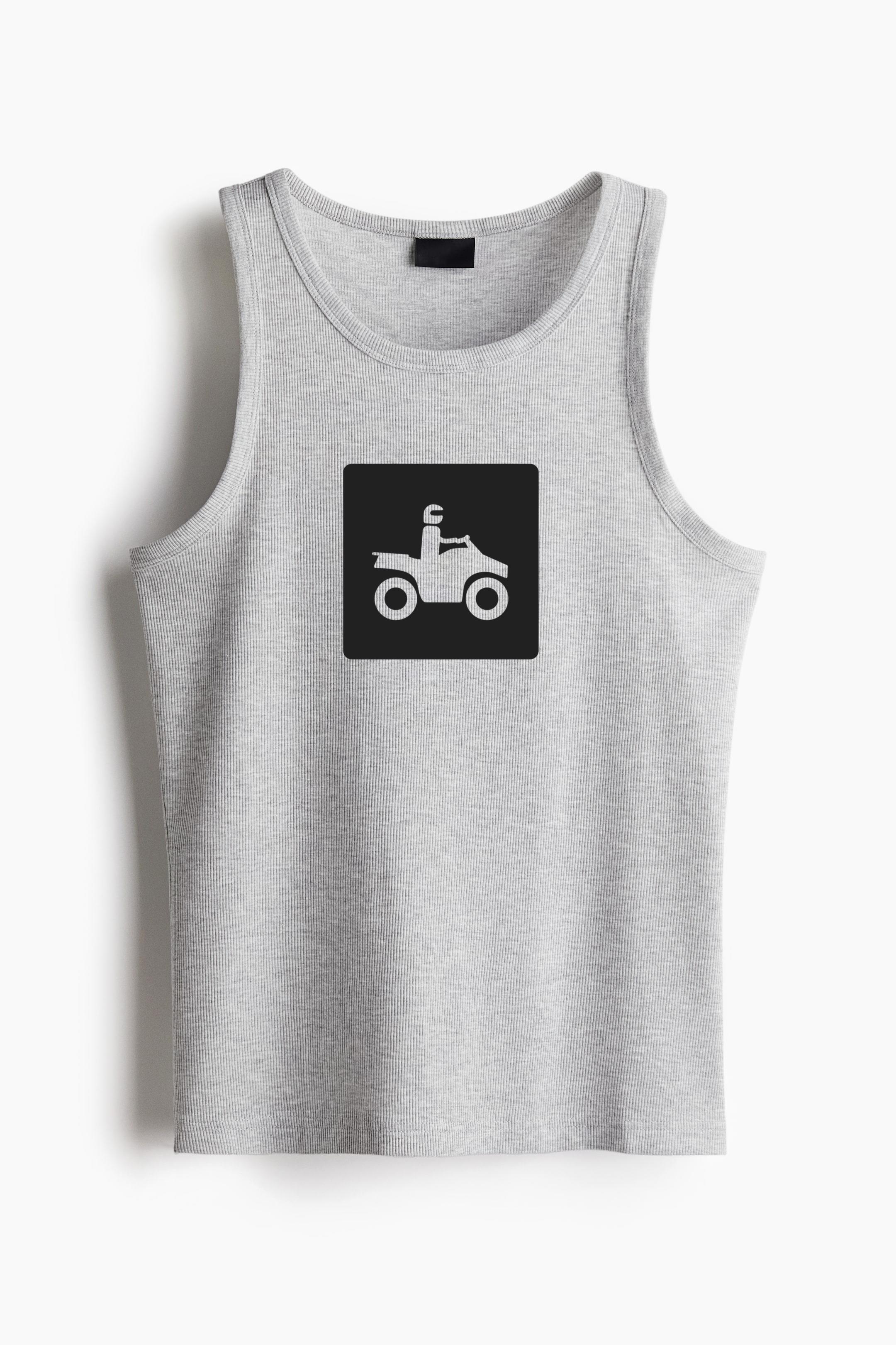 Man Riding A Motorbike Square Icon Motorbike Classic Unisex Tank Top
