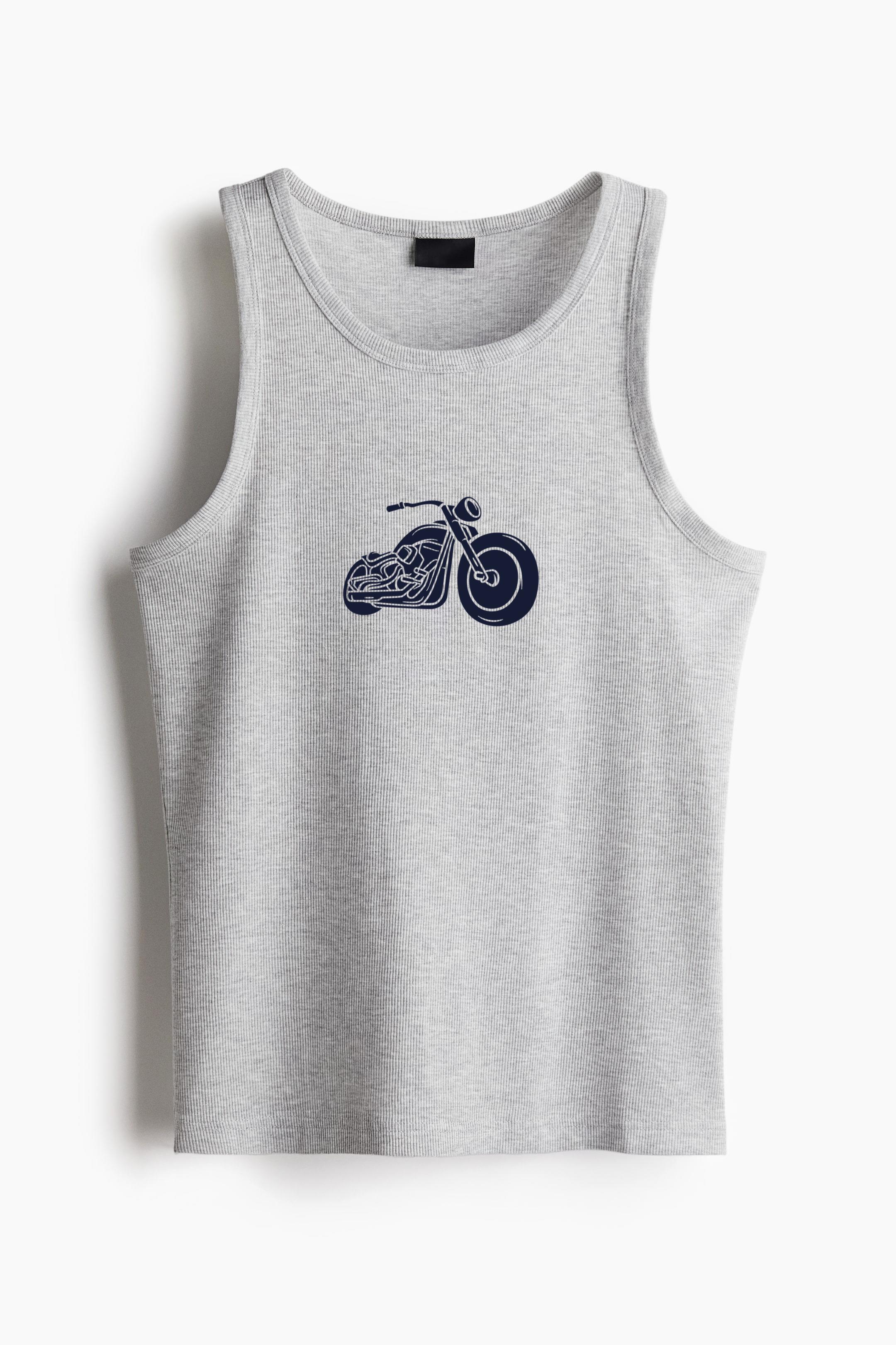 Minimalist Motorcycle Line Art Design For Enthusiasts T Shirt Design Classic Unisex Tank Top