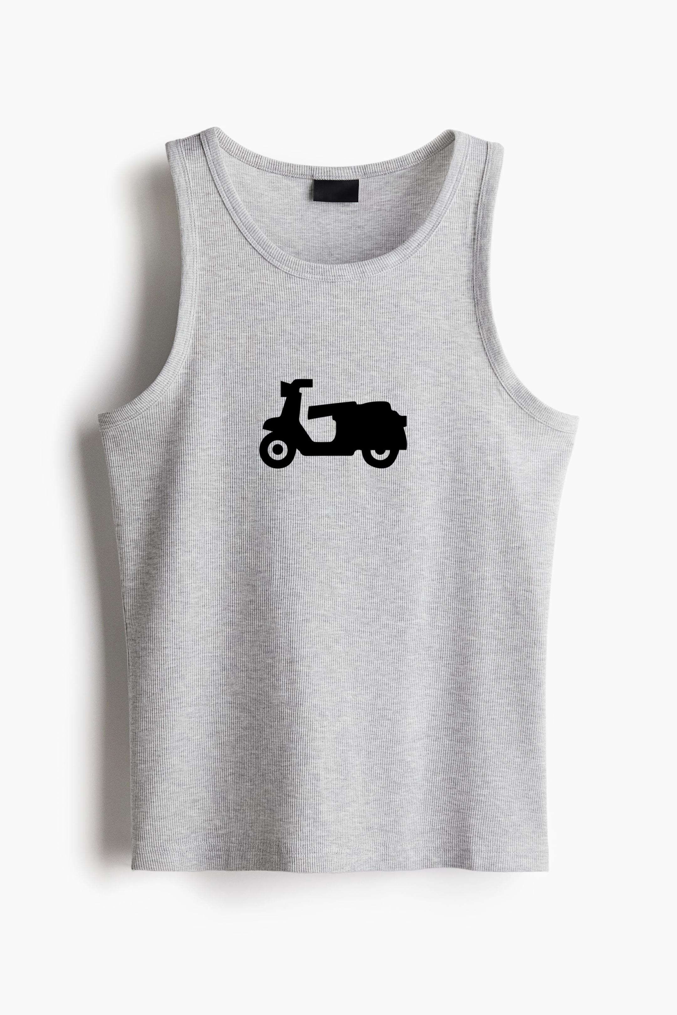 Motor Scooter Motorbike Silhouette Classic Unisex Tank Top