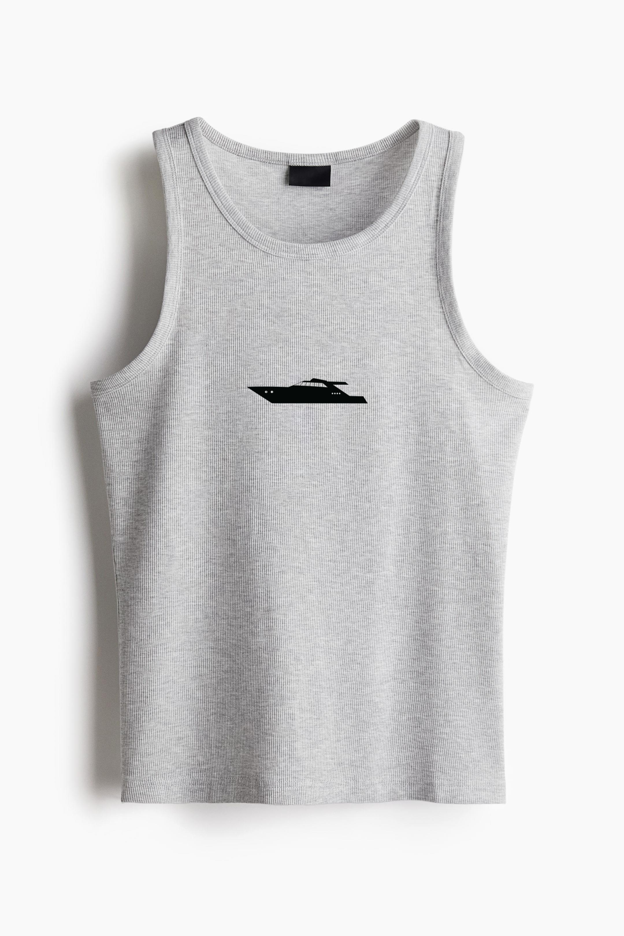 Motor Yacht Ship Silhouette Classic Unisex Tank Top