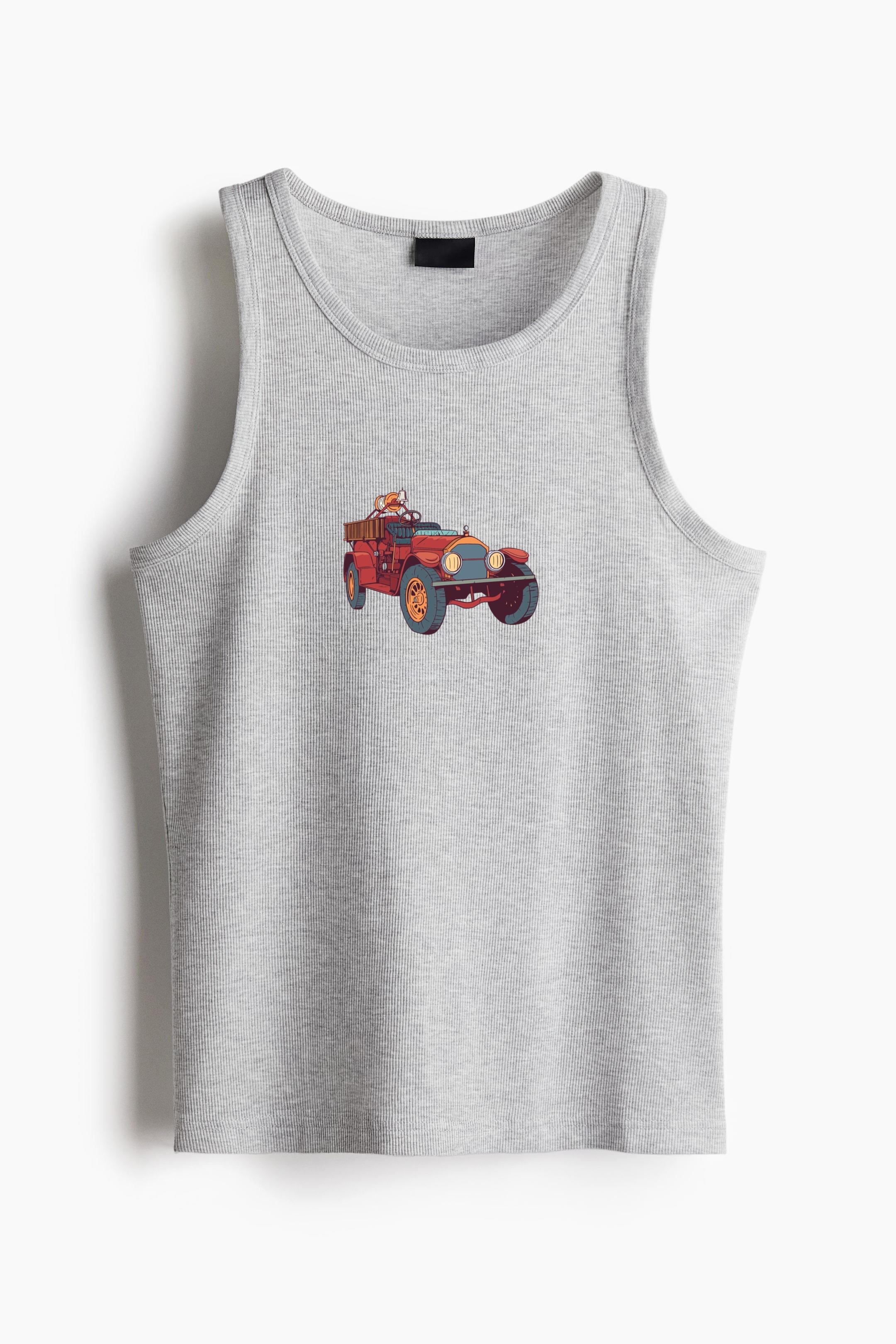 Old Fire Engine Colorful Illustration Classic Unisex Tank Top