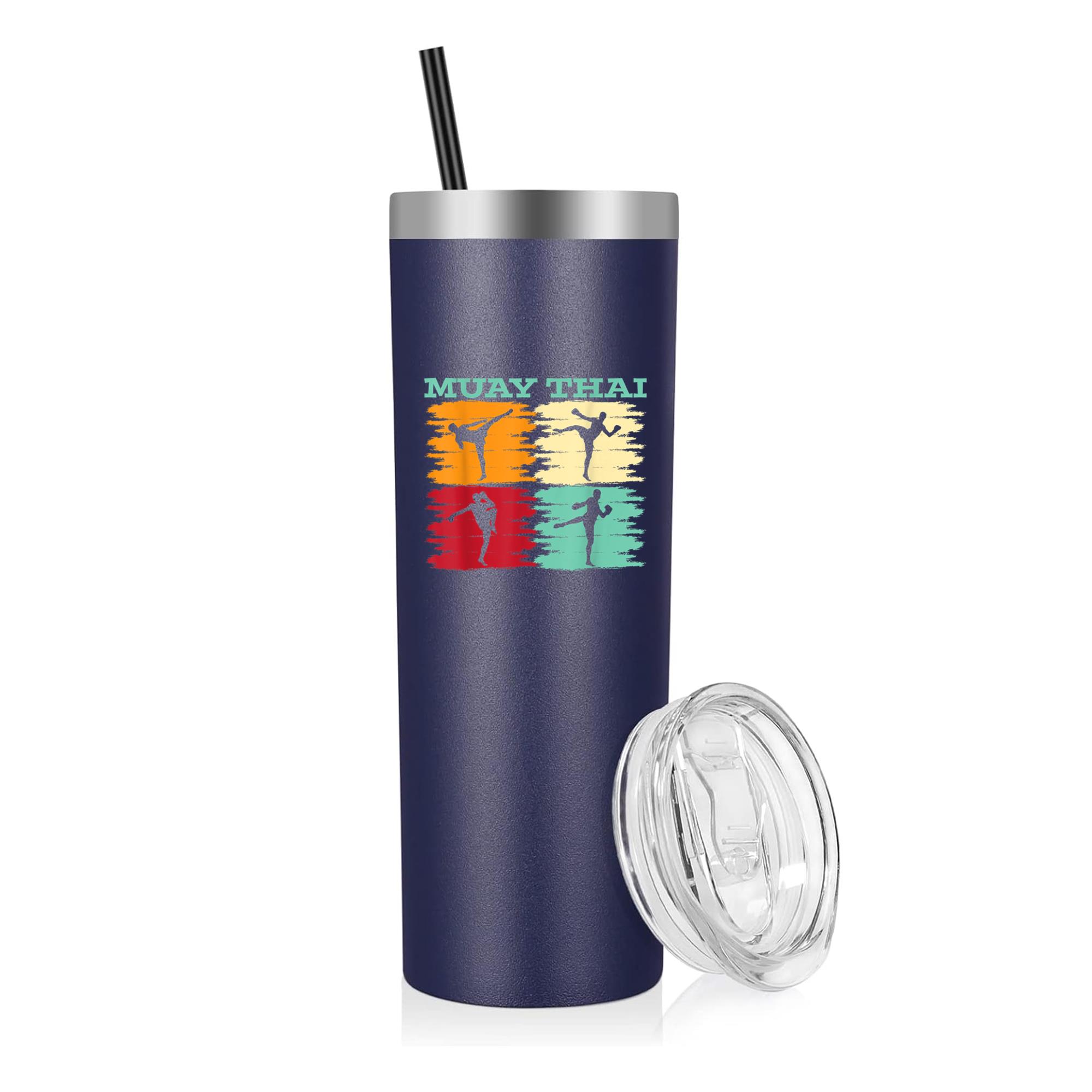 Retro Muay Thai Boxing 20oz Stainless Steel Tumbler