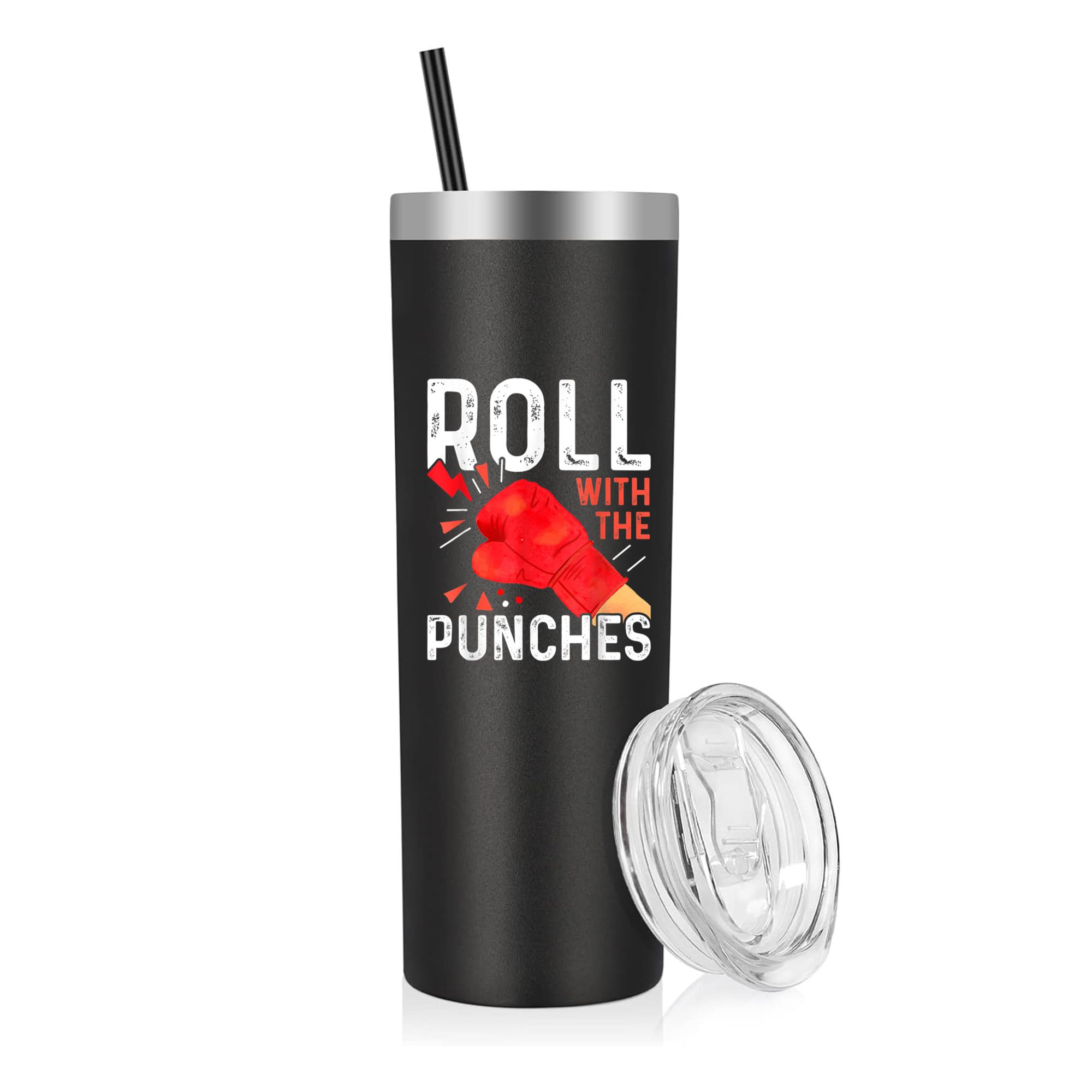 Roll With The Punches Boxing Coach 20oz Stainless Steel Tumbler - Image 2