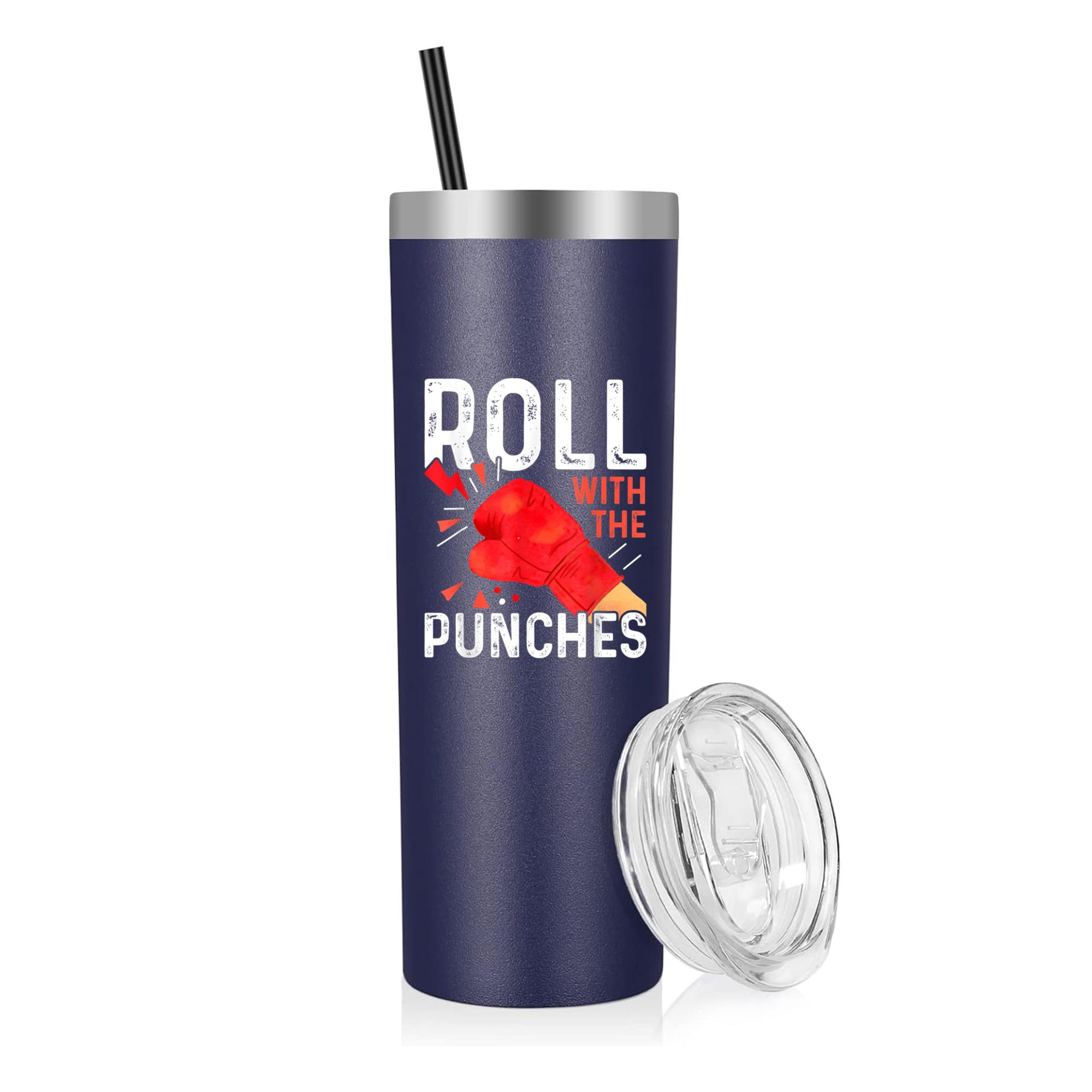 Roll With The Punches Boxing Coach 20oz Stainless Steel Tumbler