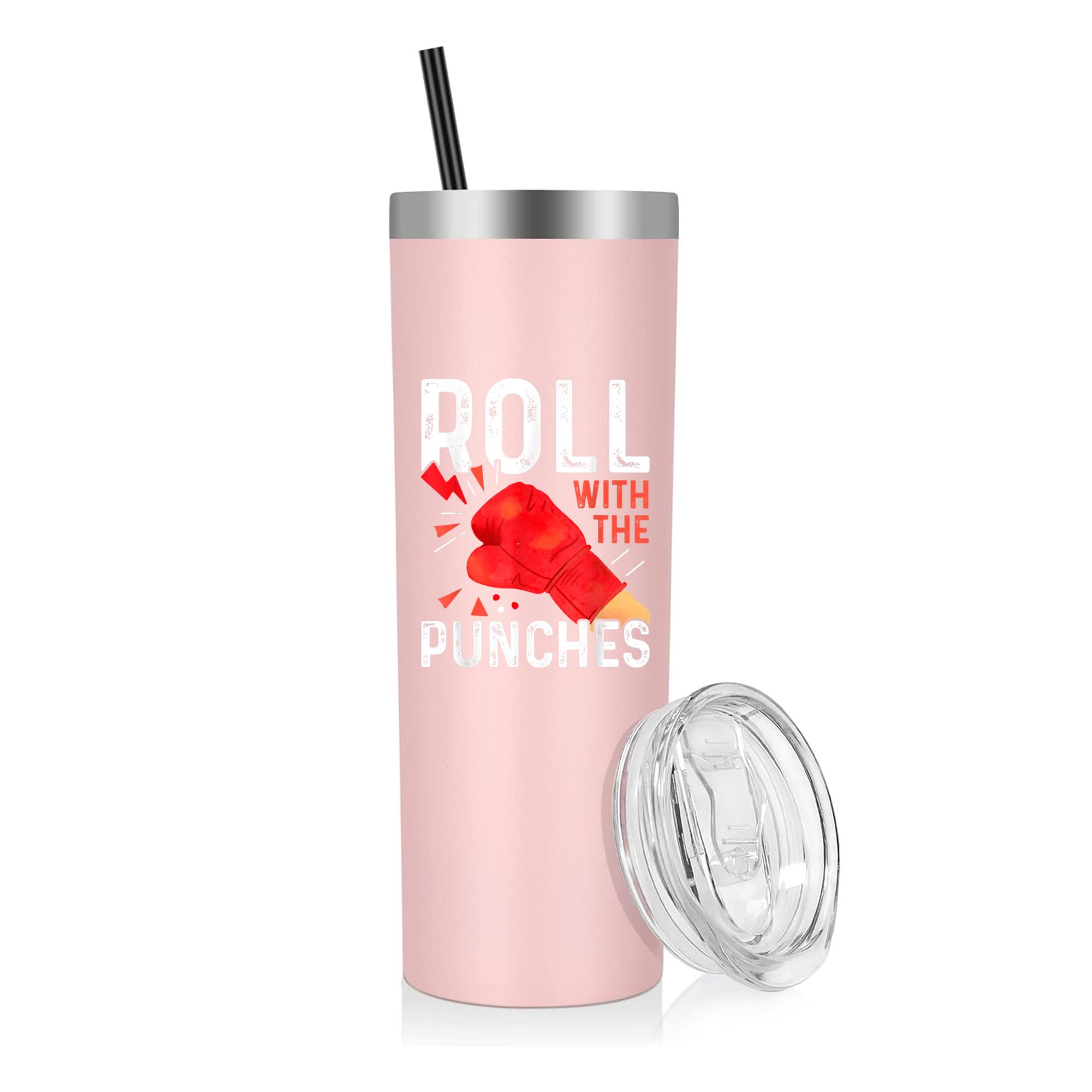 Roll With The Punches Boxing Coach 20oz Stainless Steel Tumbler - Image 3