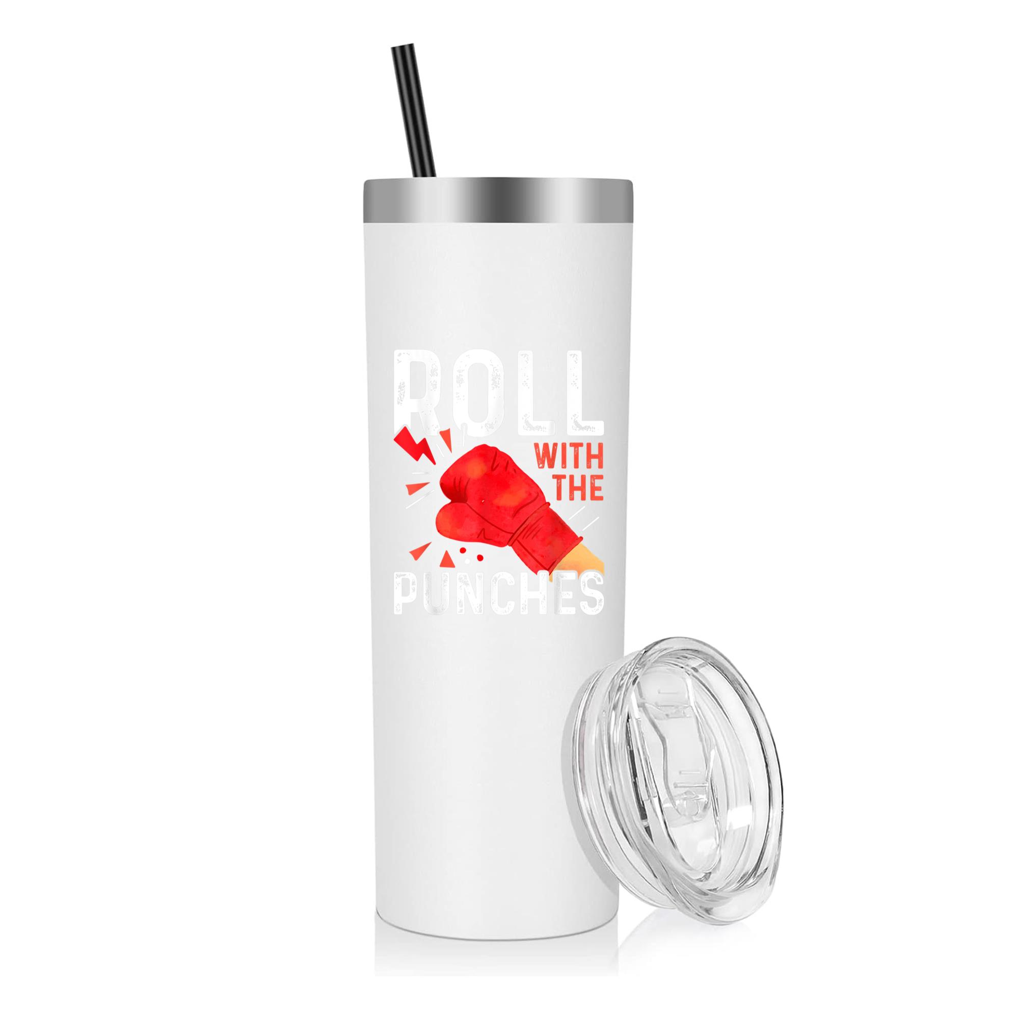Roll With The Punches Boxing Coach 20oz Stainless Steel Tumbler - Image 4