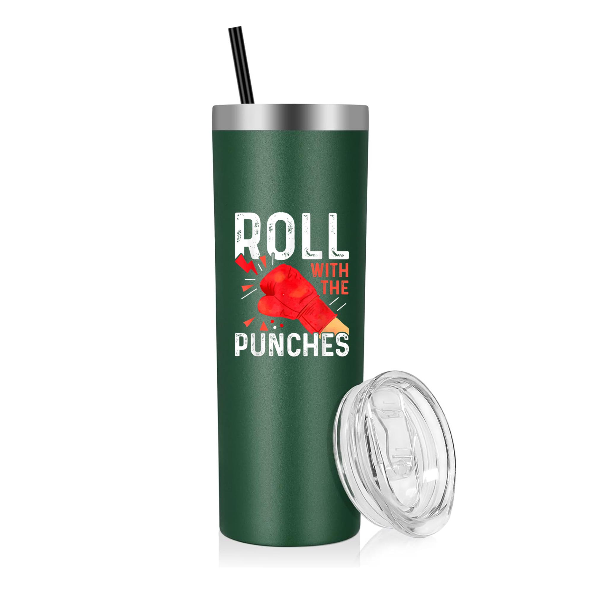 Roll With The Punches Boxing Coach 20oz Stainless Steel Tumbler - Image 5