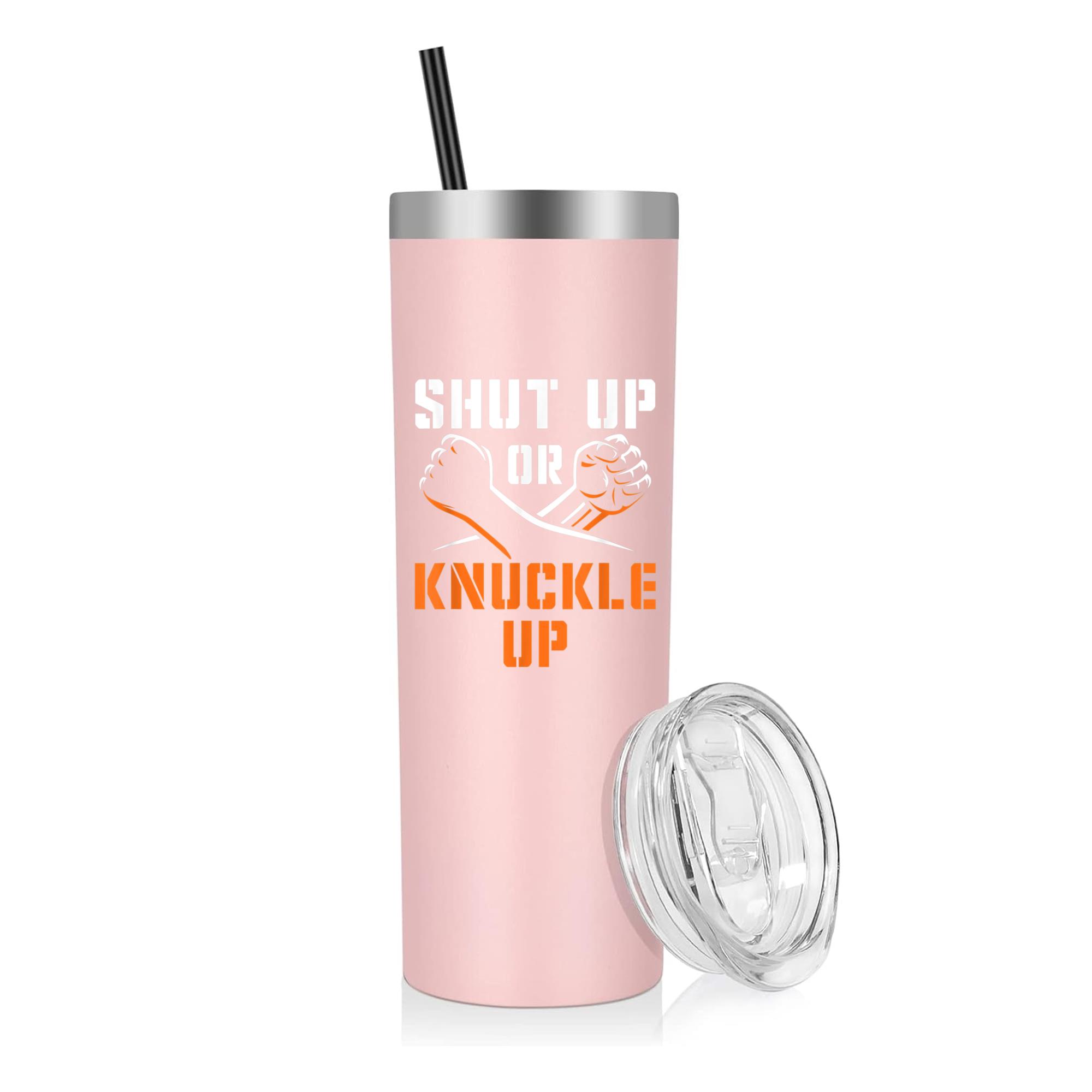 Shut Up Or Knuckle Up Boxing 20oz Stainless Steel Tumbler - Image 3