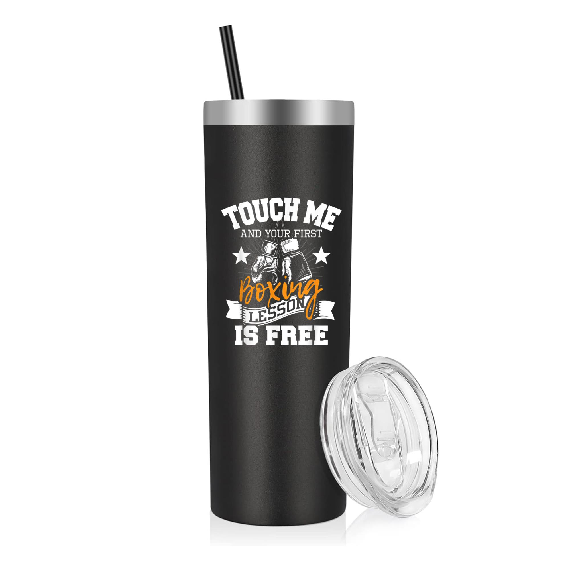 Touch Me And Your First Boxing 20oz Stainless Steel Tumbler - Image 2