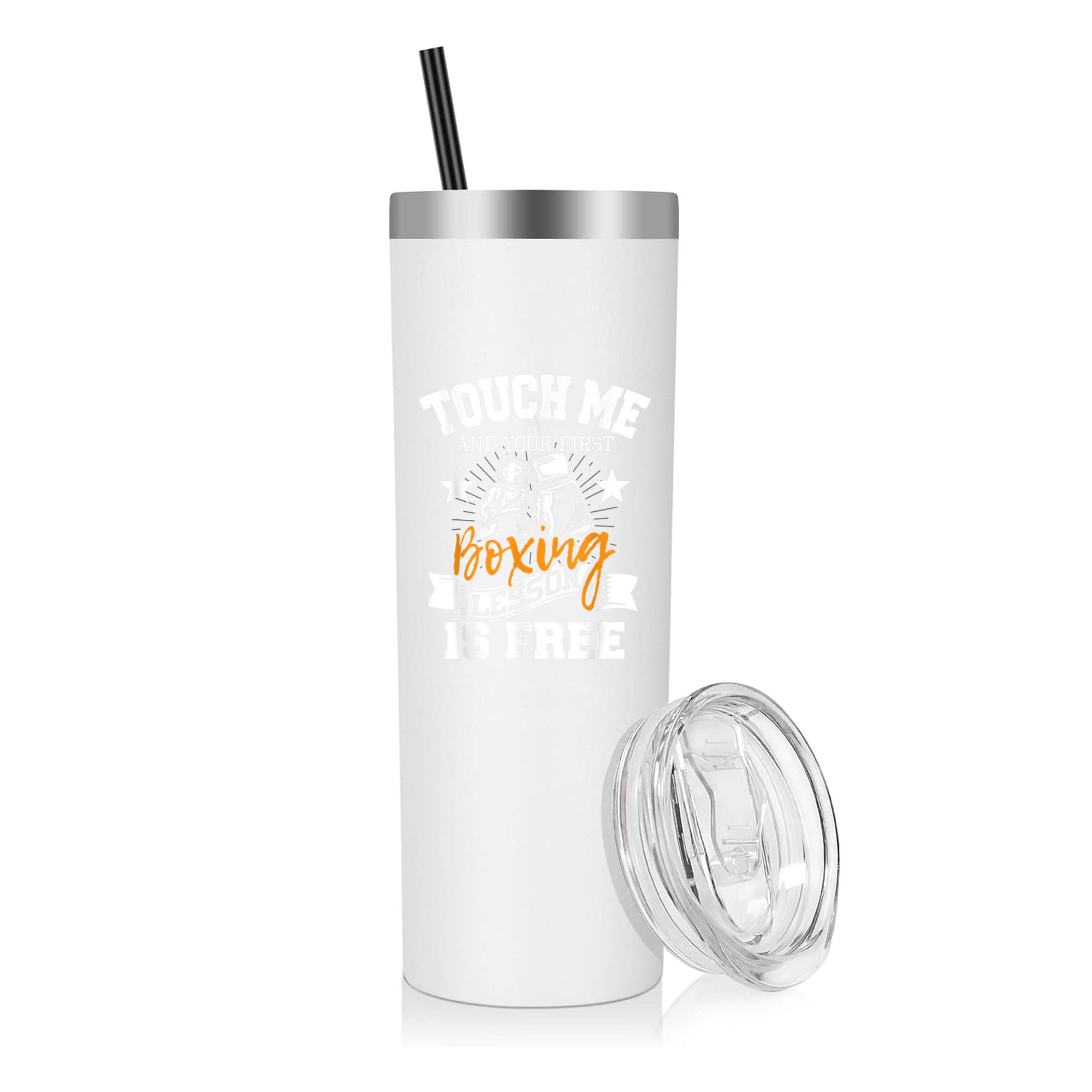 Touch Me And Your First Boxing 20oz Stainless Steel Tumbler - Image 4