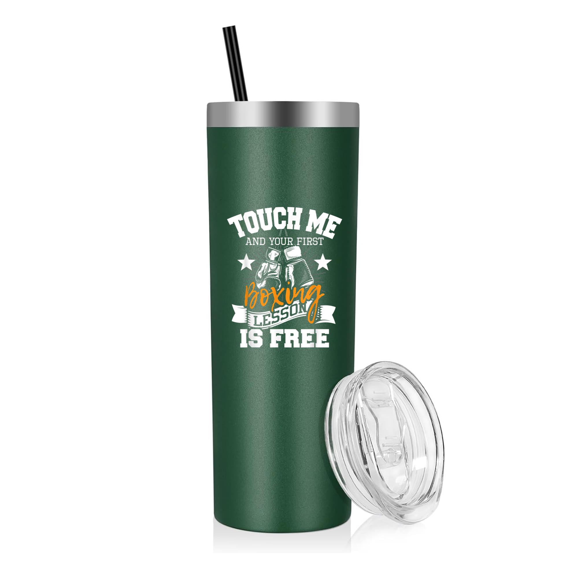 Touch Me And Your First Boxing 20oz Stainless Steel Tumbler - Image 5