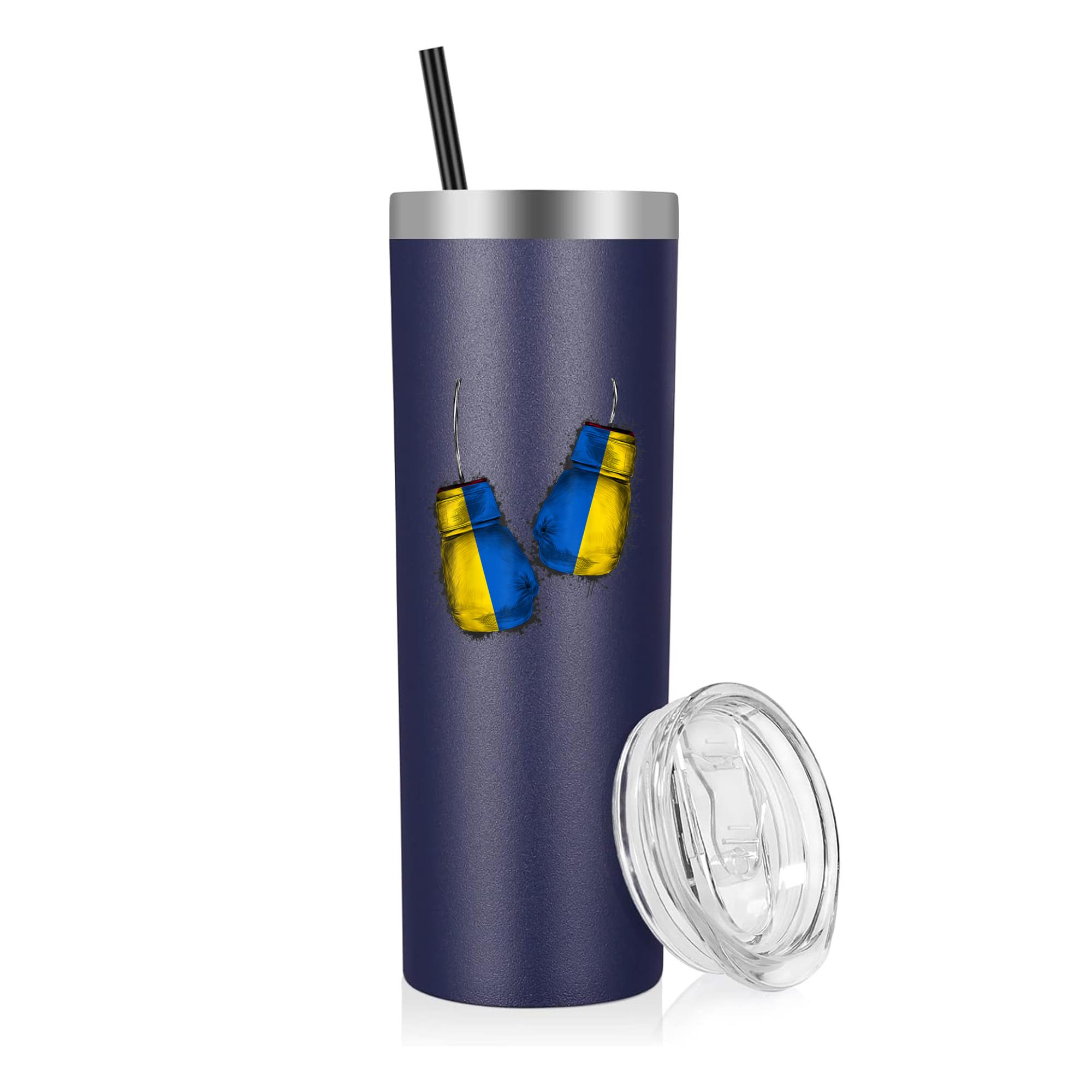 Ukrainian Boxers Flag Fight Gloves Ukraine Boxing 20oz Stainless Steel Tumbler