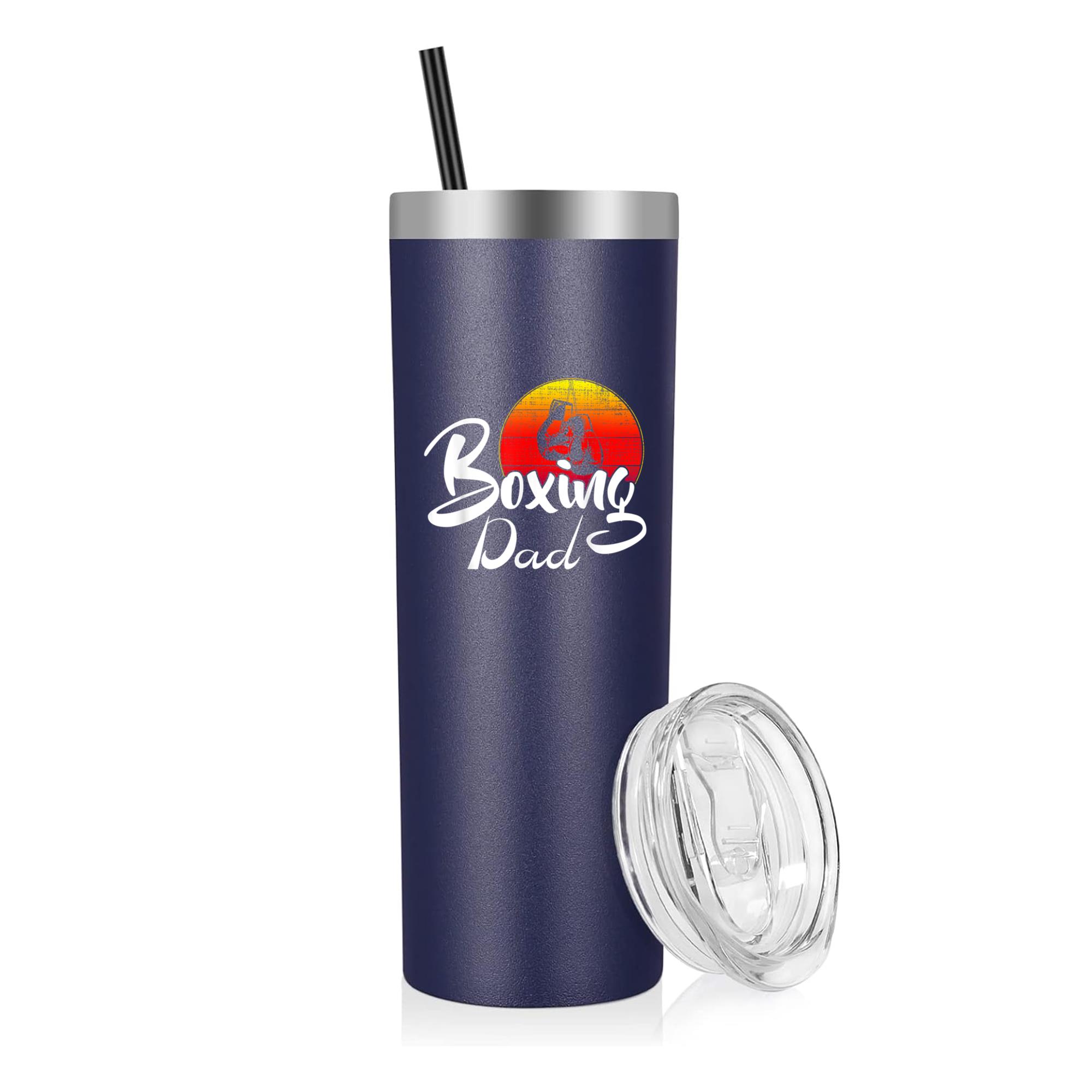 Vintage Boxing Dad Retro Sunset 20oz Stainless Steel Tumbler